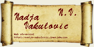 Nadja Vakulović vizit kartica